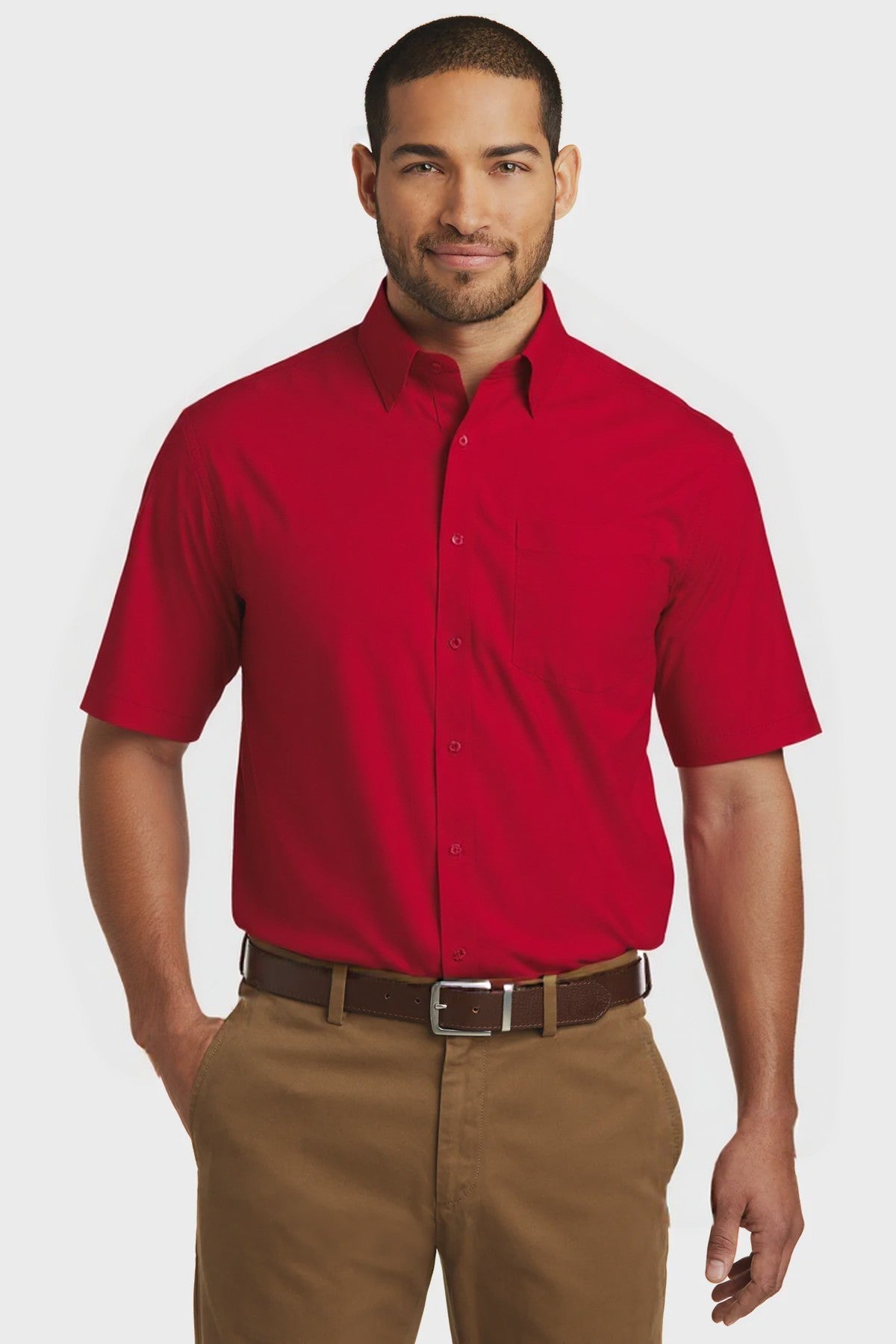 Camisa hombre Core365 MC lisa